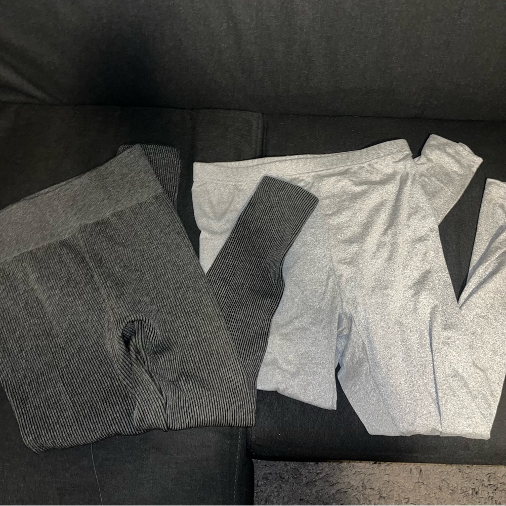 SHEIN Gray and Black Leggings Set